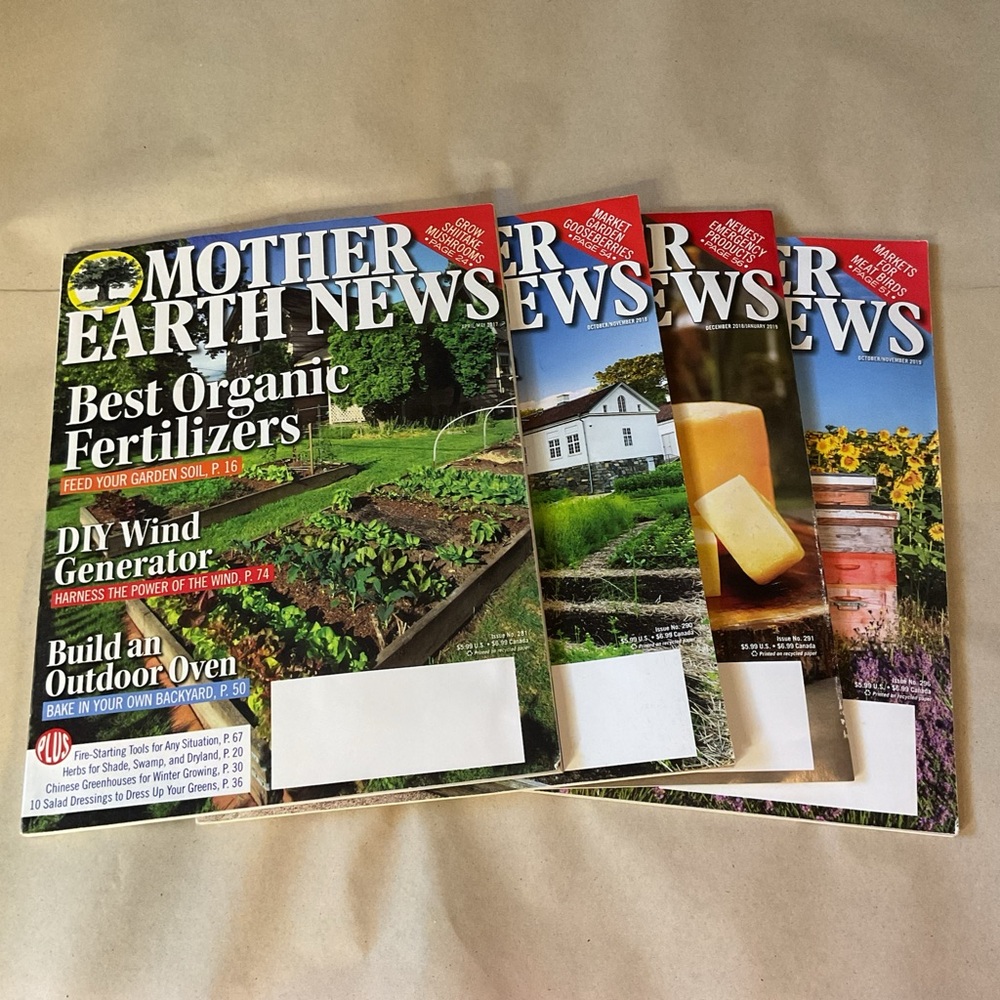 MOTHER EARTH NEWS 4 Issues EUC